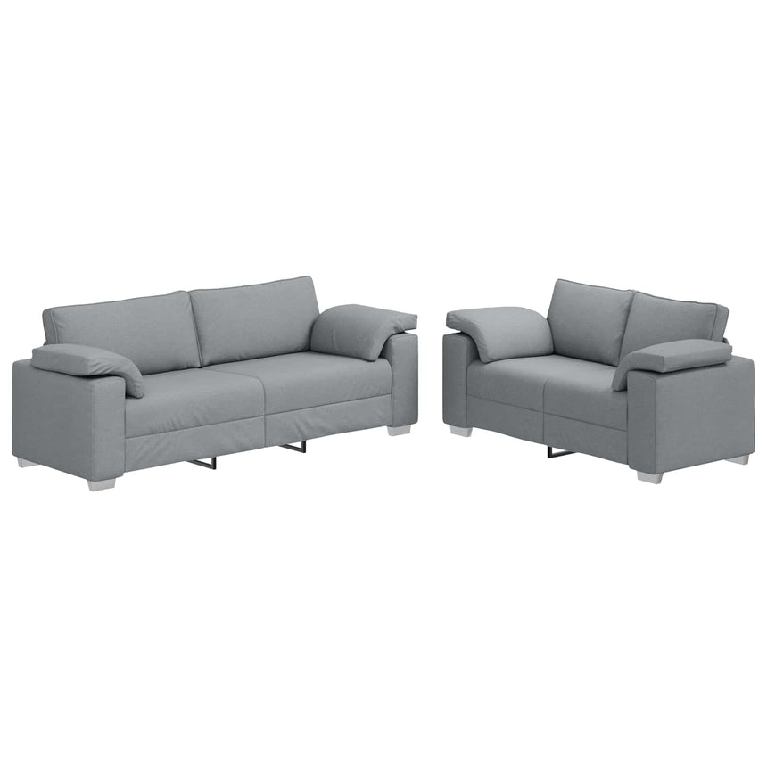 vidaXL Canapé 2 pcs Gris clair 219 x 80 x 82 cm tissu