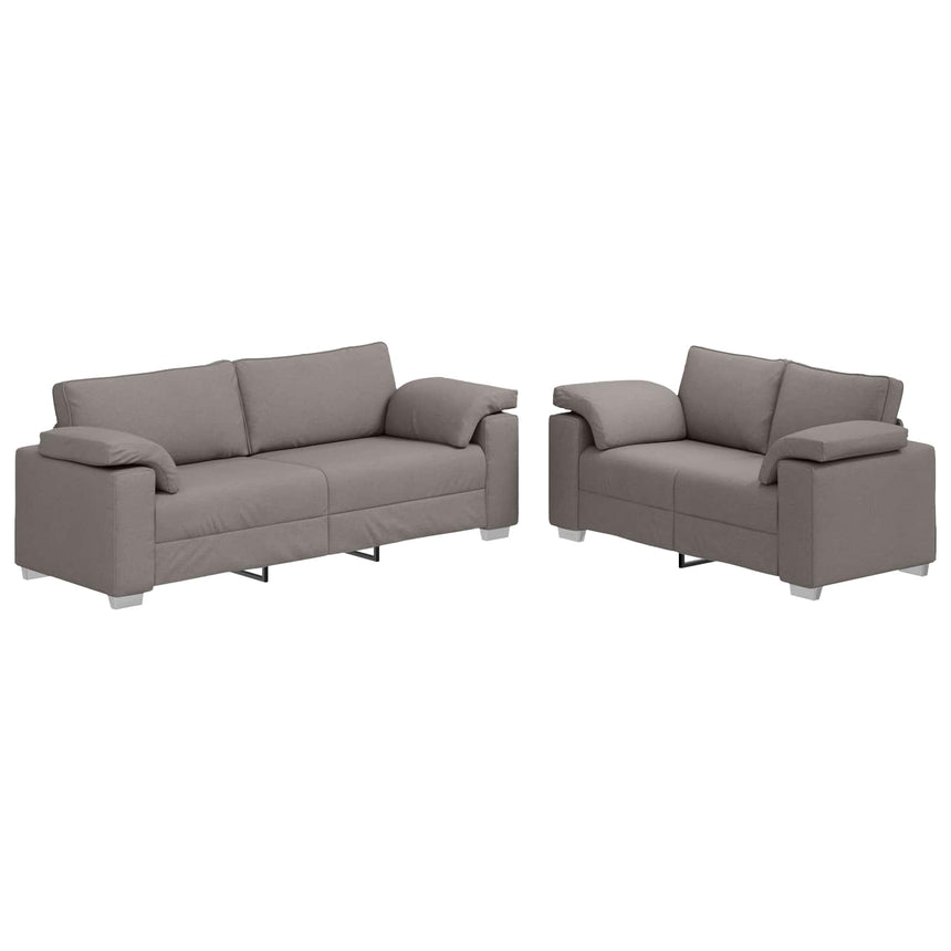 vidaXL Canapé 2 pcs Taupe 219 x 80 x 82 cm tissu