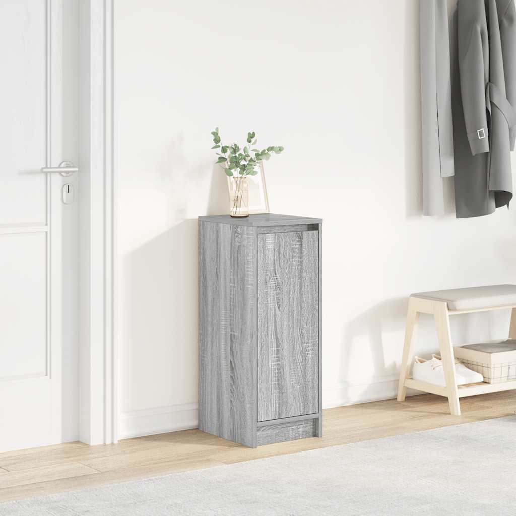 Schoenenkast 29,5X34X76 Cm Bewerkt Hout Eikenkleur Grijs Sonoma