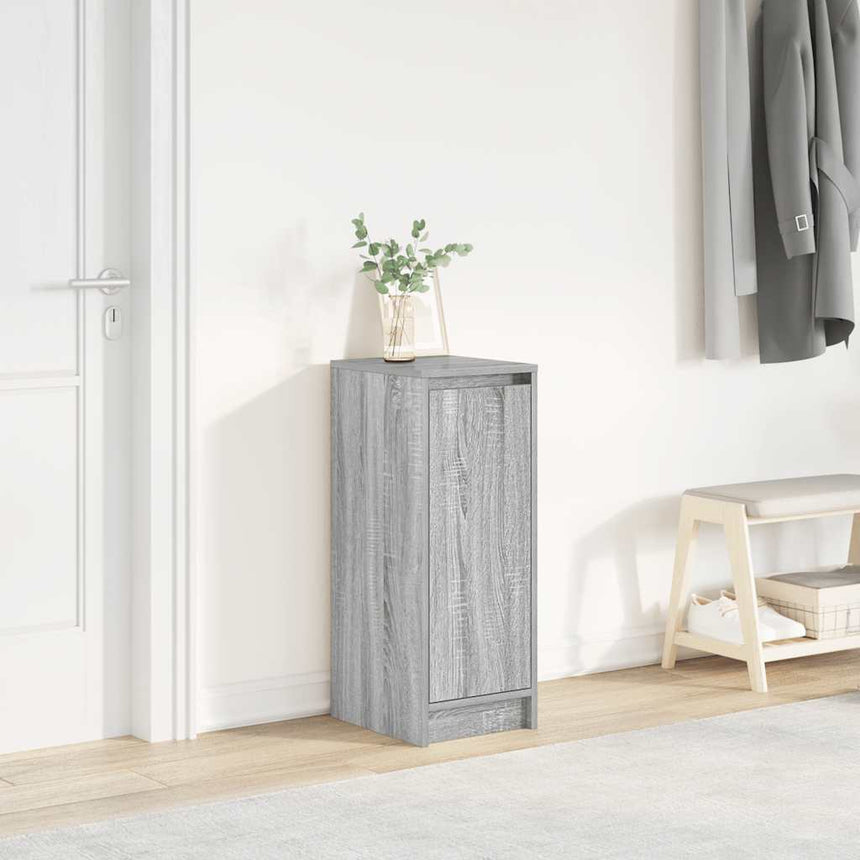 Schoenenkast 29,5X34X76 Cm Bewerkt Hout Eikenkleur Grijs Sonoma