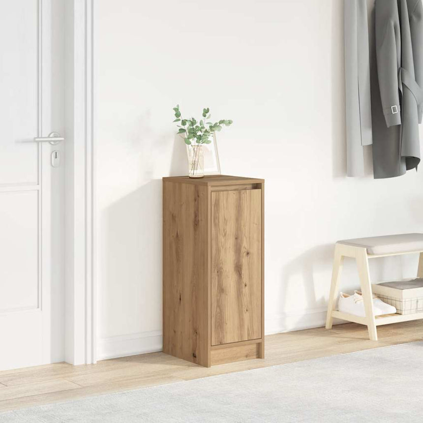 Schoenenkast 29,5X34X76 Cm Bewerkt Hout Artisanaal Eikenkleur Artisanaal Eikenkleurig