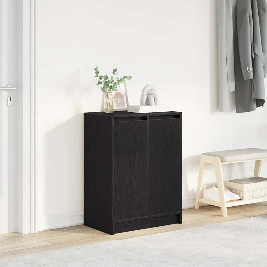 Schoenenkast 57X34X76 Cm Spaanplaat Kleurig Zwart Eiken