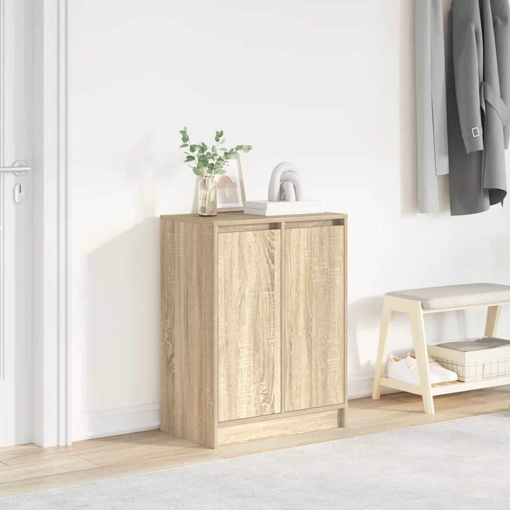 Schoenenkast 57X34X76 Cm Bewerkt Hout Kleurig Sonoma Eiken