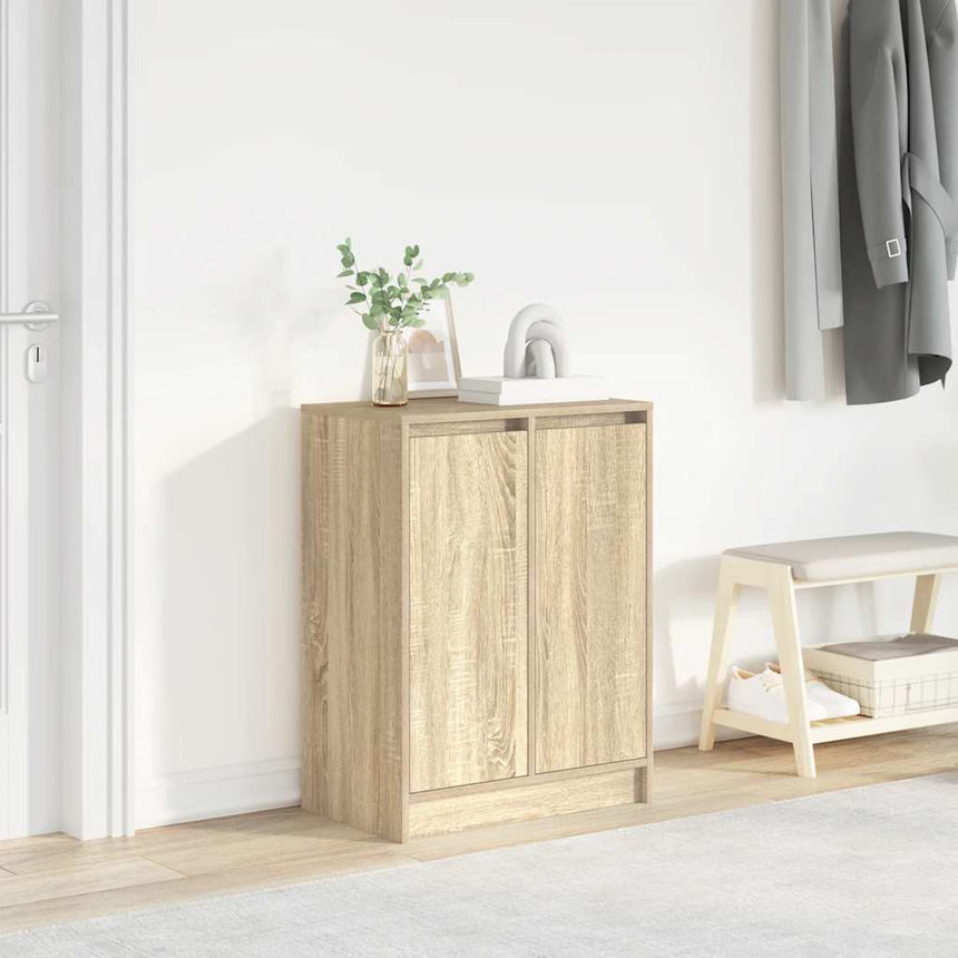 Schoenenkast 57X34X76 Cm Bewerkt Hout Kleurig Sonoma Eiken