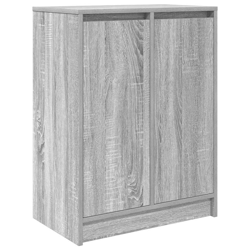 Schoenenkast 57X34X76 Cm Bewerkt Hout Eikenkleur Grijs Sonoma