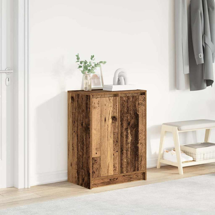 Schoenenkast 57X34X76 Cm Bewerkt Hout Kleurig Oud Hout