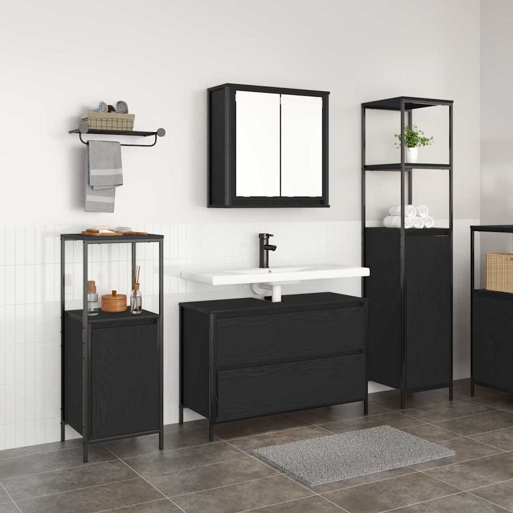 vidaXL Ensemble de mobilier de salle de bain 3 pcs Chêne noir
