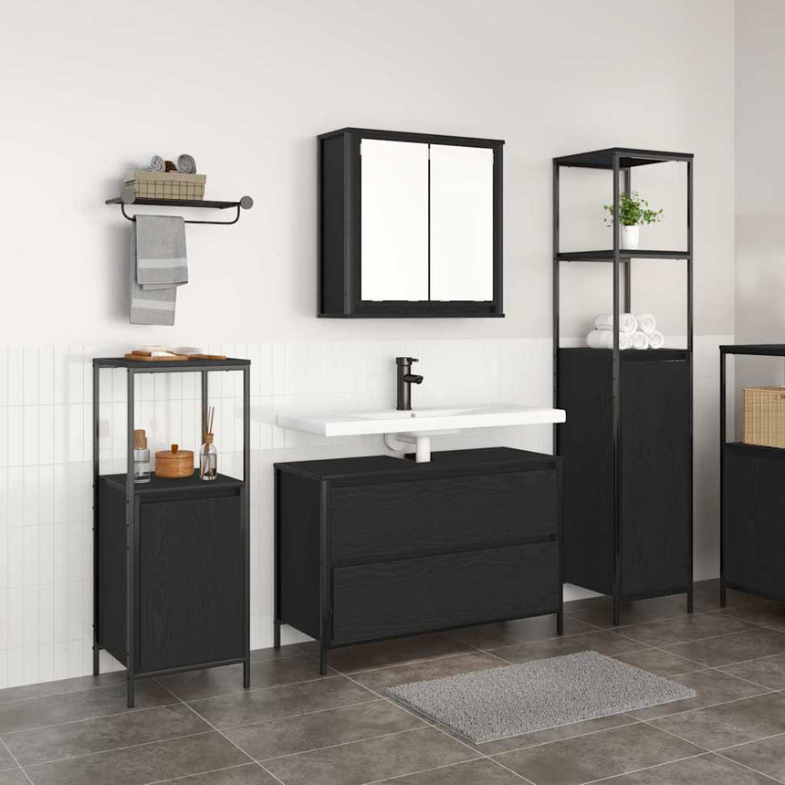 vidaXL Ensemble de mobilier de salle de bain 3 pcs Chêne noir