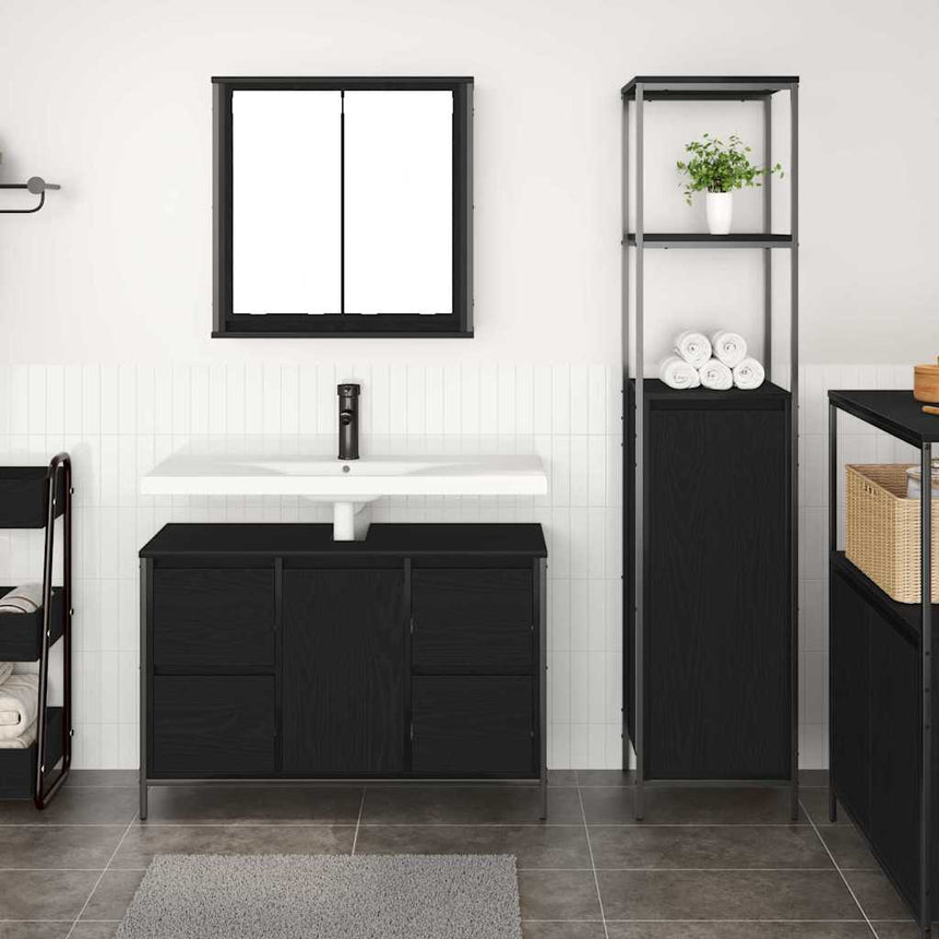 vidaXL Ensemble de mobilier de salle de bain 2 pcs Chêne noir