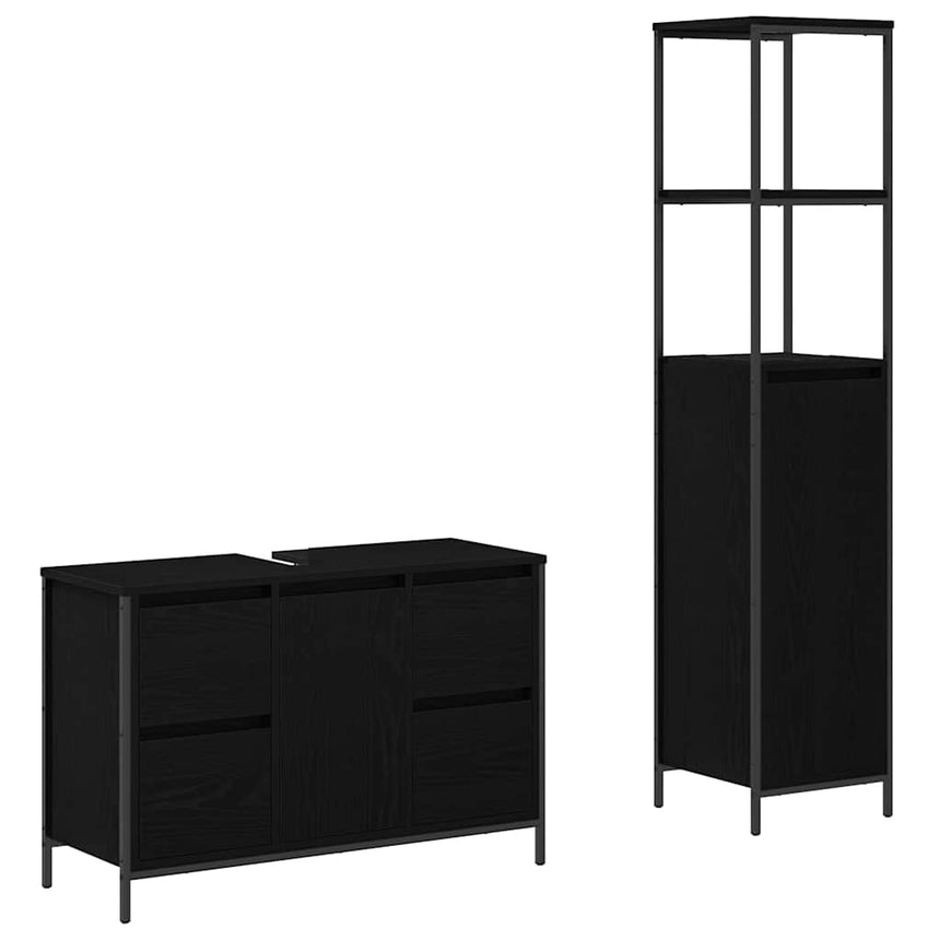 vidaXL Ensemble de mobilier de salle de bain 2 pcs Chêne noir