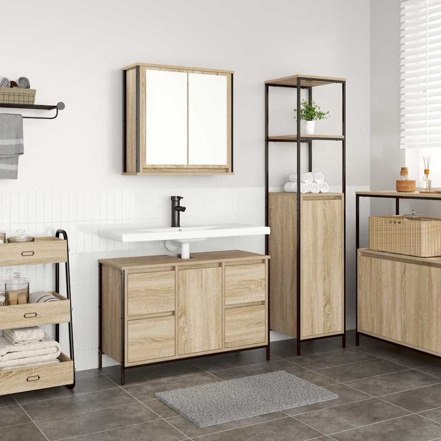 vidaXL Ensemble de mobilier de salle de bain 2 pcs Bois d'ingénierie