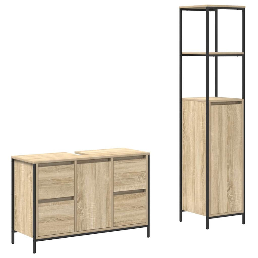 vidaXL Ensemble de mobilier de salle de bain 2 pcs Bois d'ingénierie