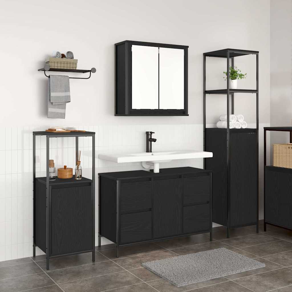 vidaXL Ensemble de mobilier de salle de bain 3 pcs Chêne noir