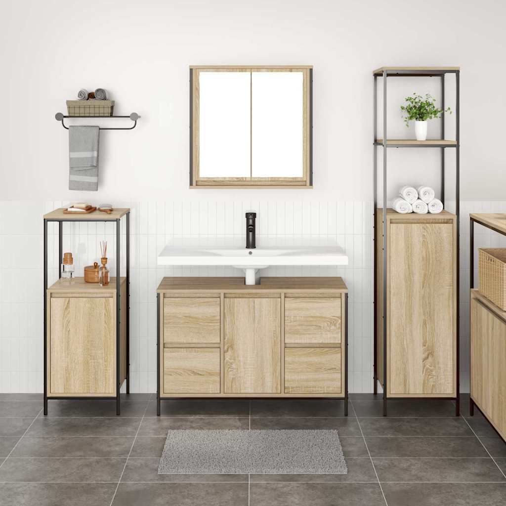 vidaXL Ensemble de mobilier de salle de bain avec tiroir 3 pcs