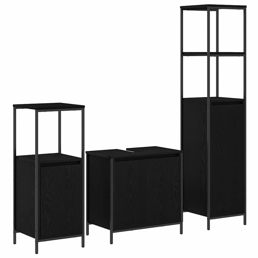 vidaXL Ensemble de mobilier de salle de bain 3 pcs Chêne noir