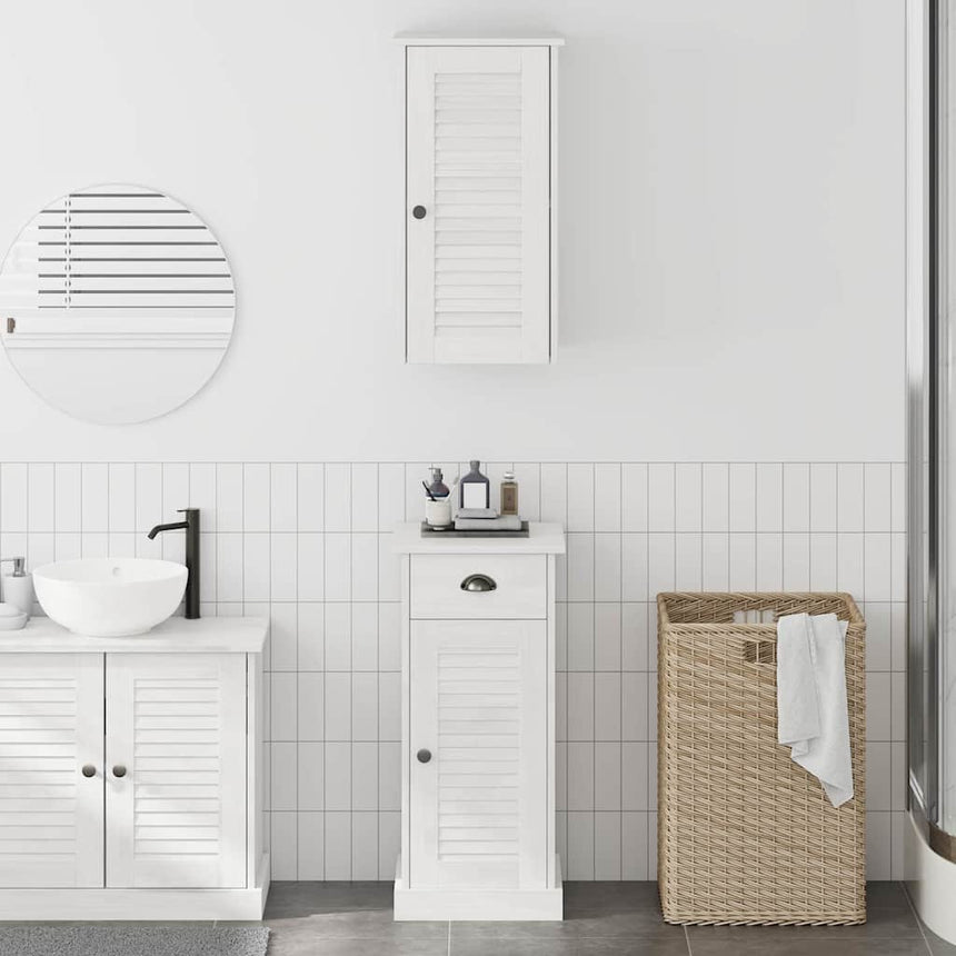 vidaXL Armoire de salle de bain VIGO 2 pcs Blanc et Blanc Antique