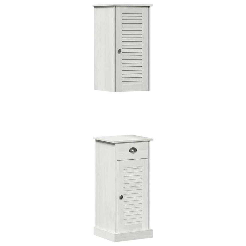 vidaXL Armoire de salle de bain VIGO 2 pcs Blanc et Blanc Antique