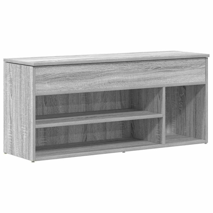 Schoenenbank 102X30,5X45Cm Bewerkt Hout Eikenkleur Grijs Sonoma