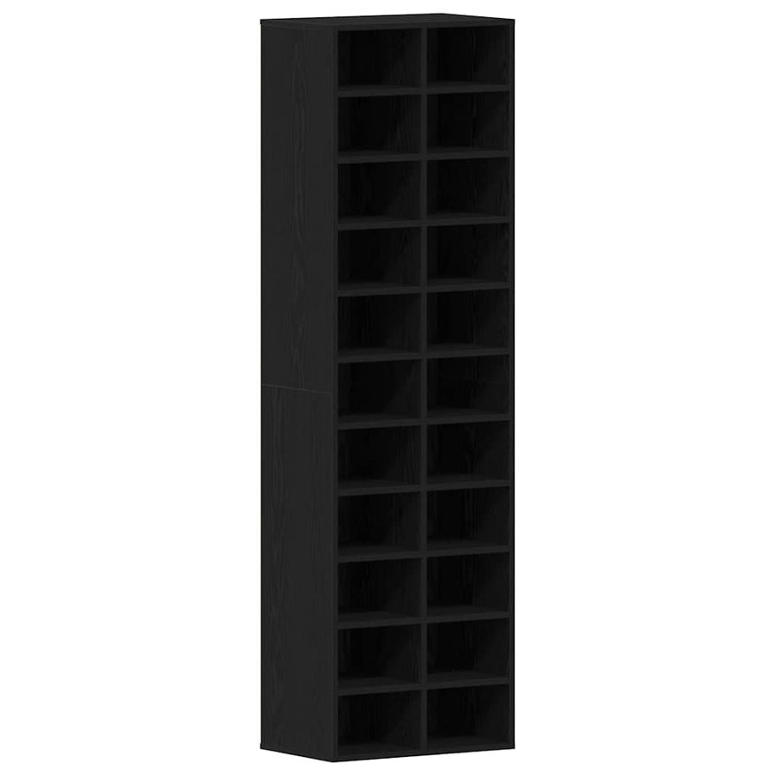 Schoenenkast 54X34X183 Cm Spaanplaat Kleurig Zwart Eiken