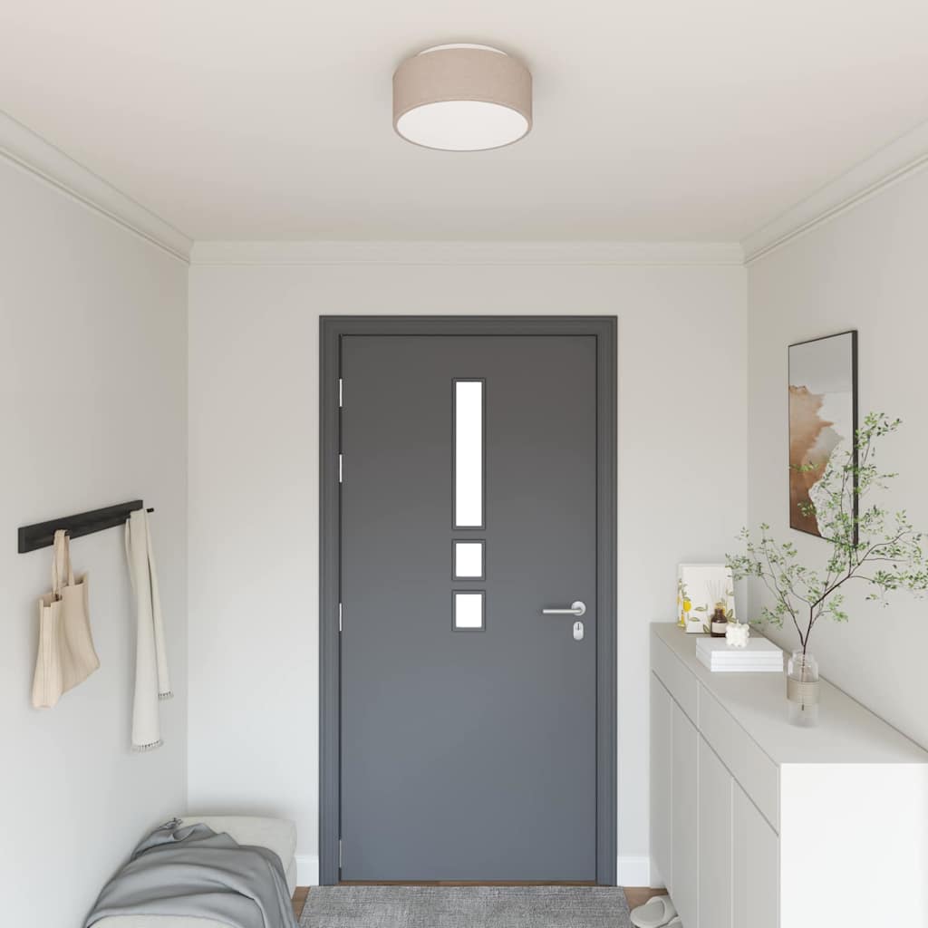 Plafondlamp Met Schijnwerpers Taupe 30 X 30 X 13,5 Cm Stof