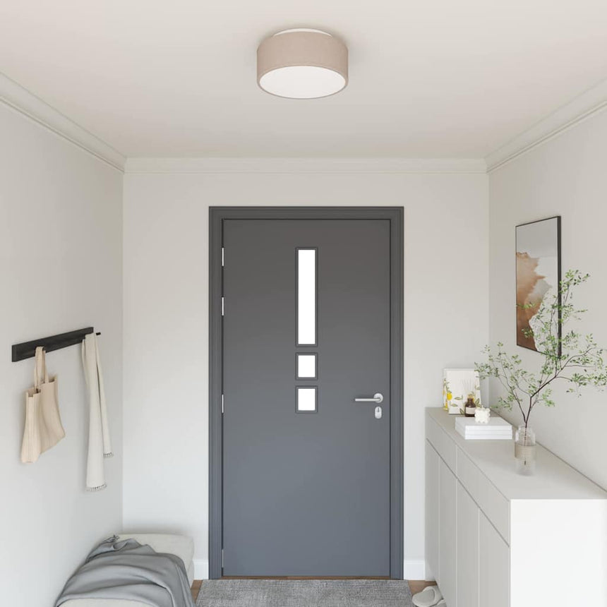 Plafondlamp Met Schijnwerpers Taupe 30 X 30 X 13,5 Cm Stof