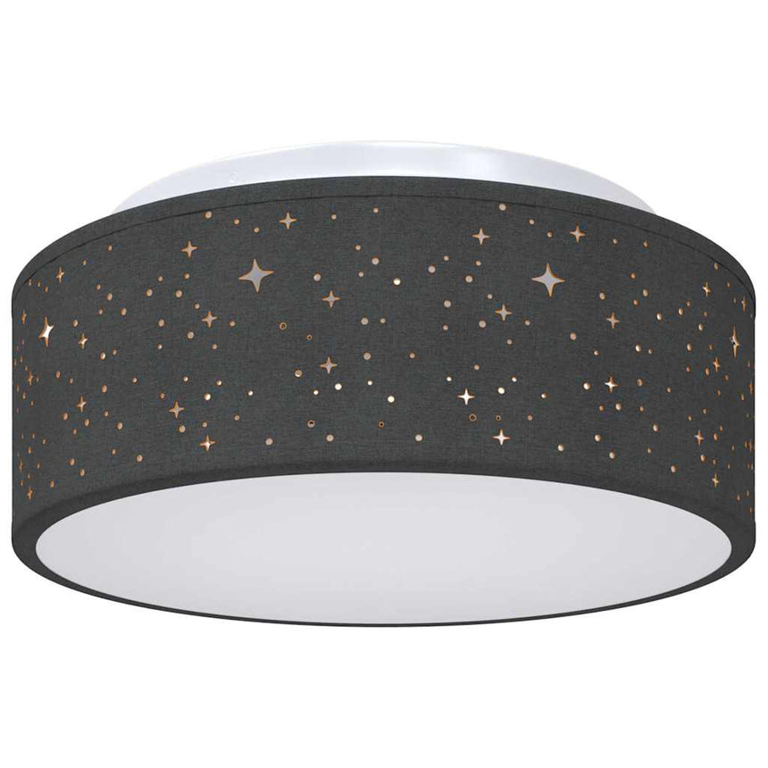 Plafondlamp Met Schijnwerpers Zwart 30 X 30 X 13,5 Cm Stof
