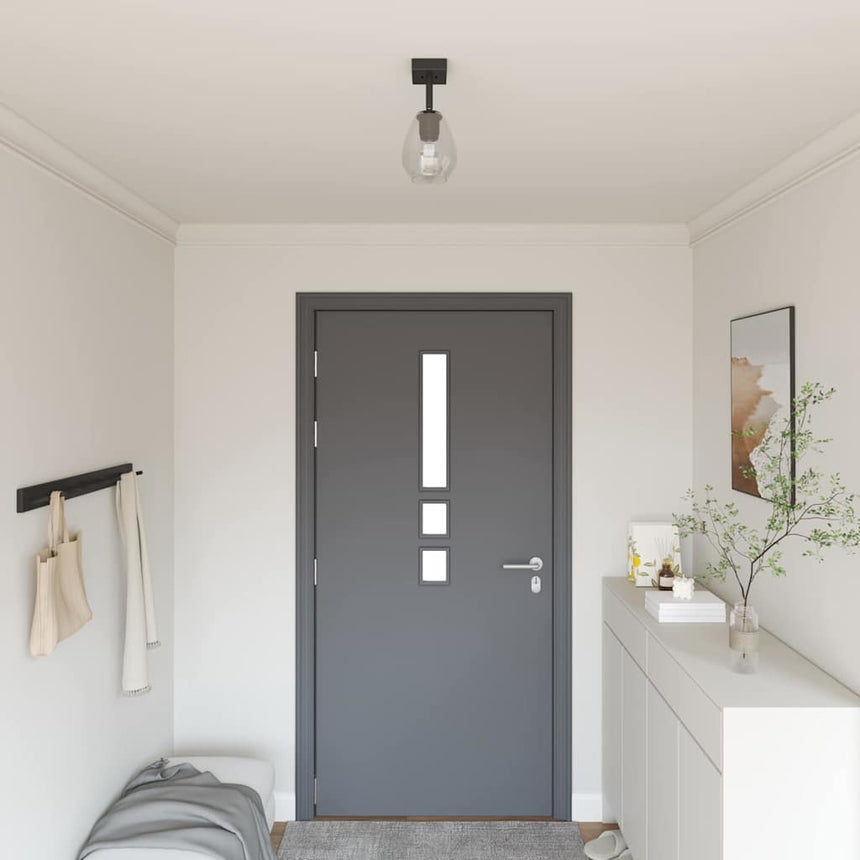 Plafondspot Zwart 13 X 13 X 26 Cm Glas En Metaal