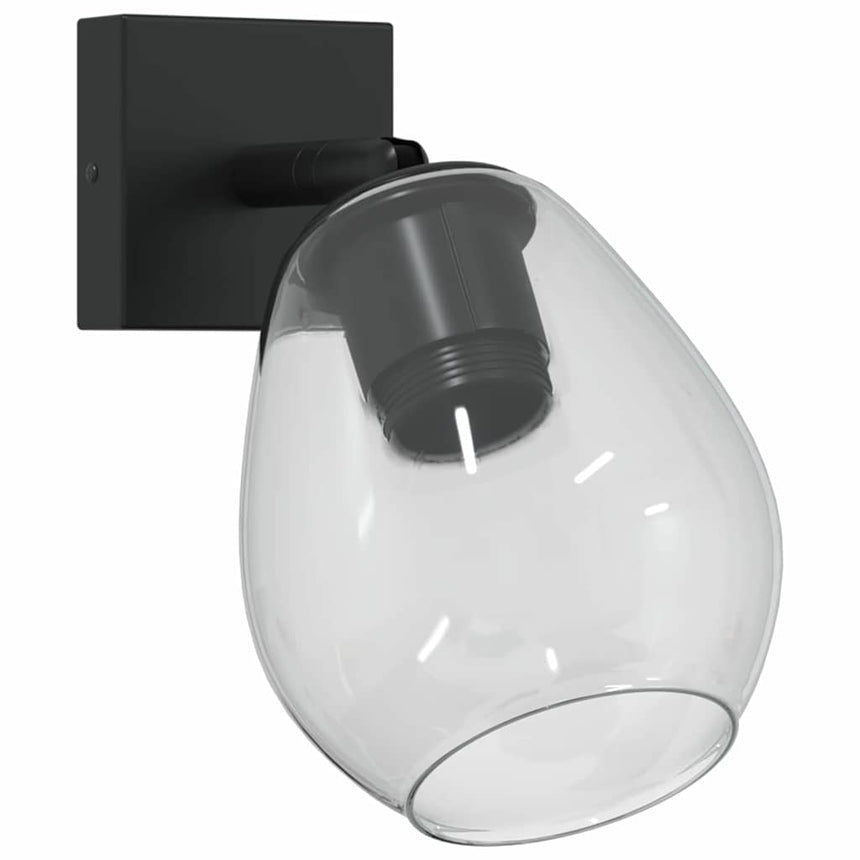 Plafondspot Zwart 13 X 13 X 26 Cm Glas En Metaal