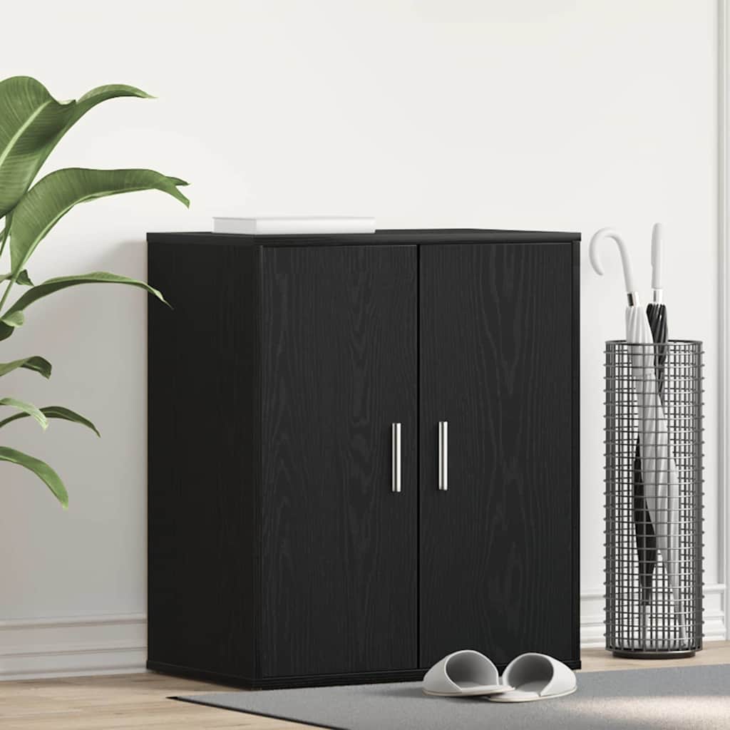Schoenenkast Met Plank Zwart Eiken Bewerkt Hout