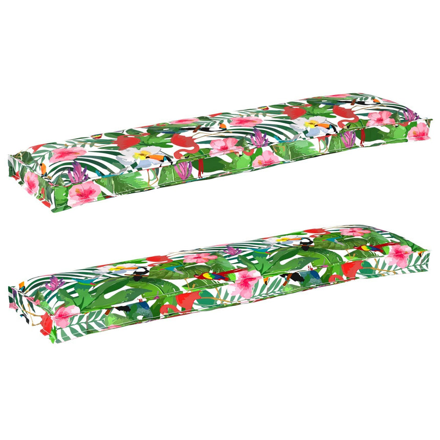 Pallet Kussen Set 2 Pcs Bladpatroon 150 X 40 X 8 Cm Oxford Stof