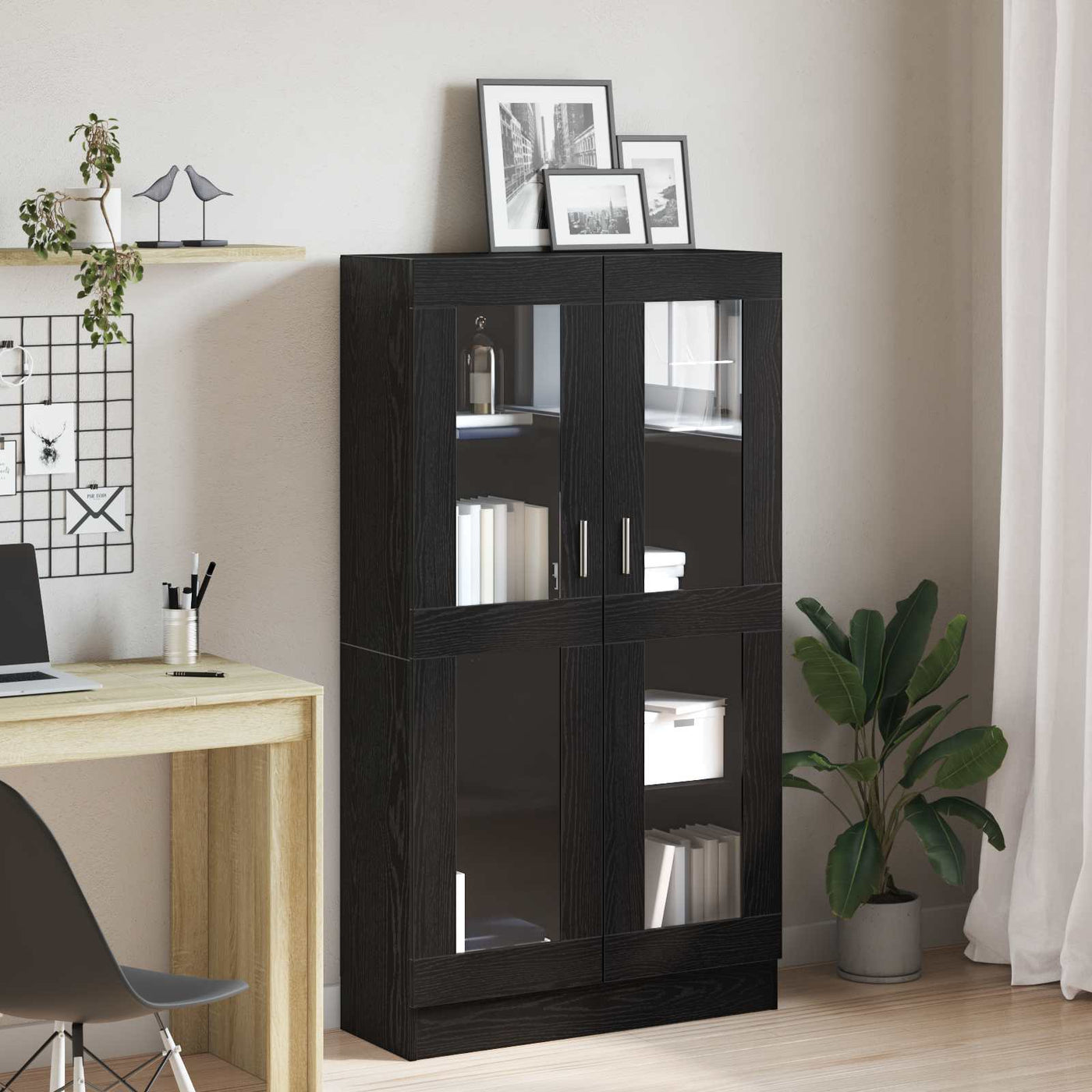 vidaXL Bibliothèque Chêne noir 82,5 x 30,5 x 150 cm Bois d'ingénierie
