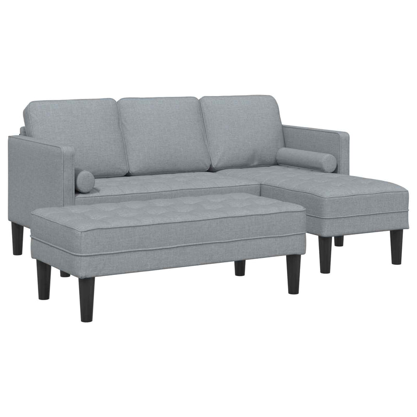 vidaXL Ensemble de Canapés avec coussin 2 pcs Gris clair Polyester