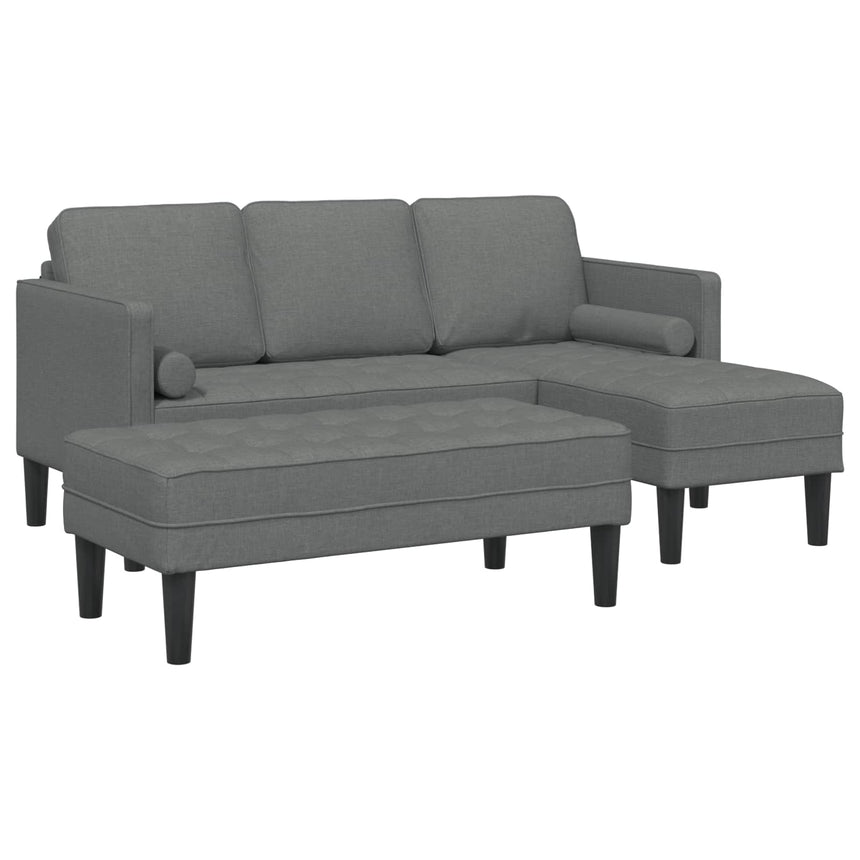 vidaXL Ensemble de Canapés avec coussin 2 pcs Gris foncé Polyester