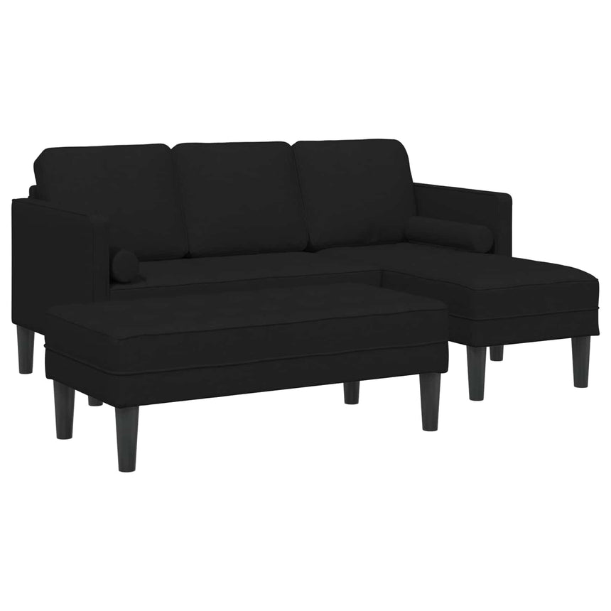 vidaXL Ensemble de Canapés avec coussin 2 pcs Noir Polyester