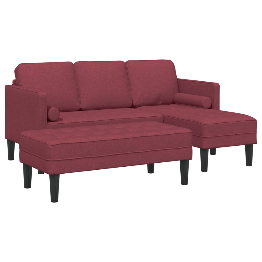 vidaXL Ensemble de Canapés avec coussin 2 pcs Bordeaux Polyester