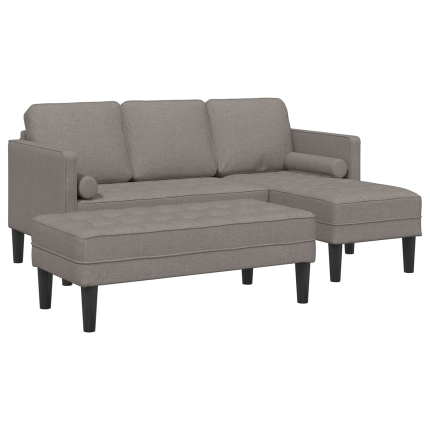 vidaXL Ensemble de Canapés avec coussin 2 pcs Taupe Polyester