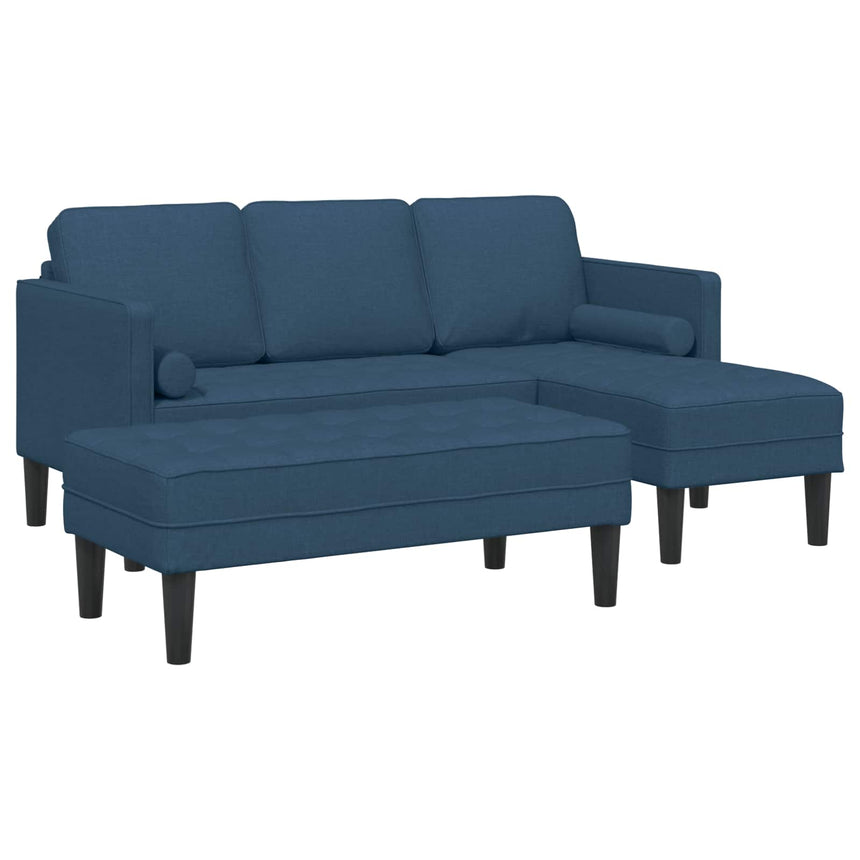 vidaXL Ensemble de Canapés avec coussin 2 pcs Bleu Polyester