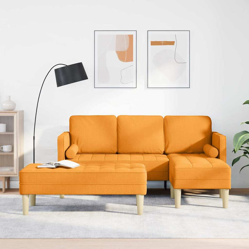 vidaXL Ensemble de Canapés avec coussin 2 pcs Jaune foncé Polyester