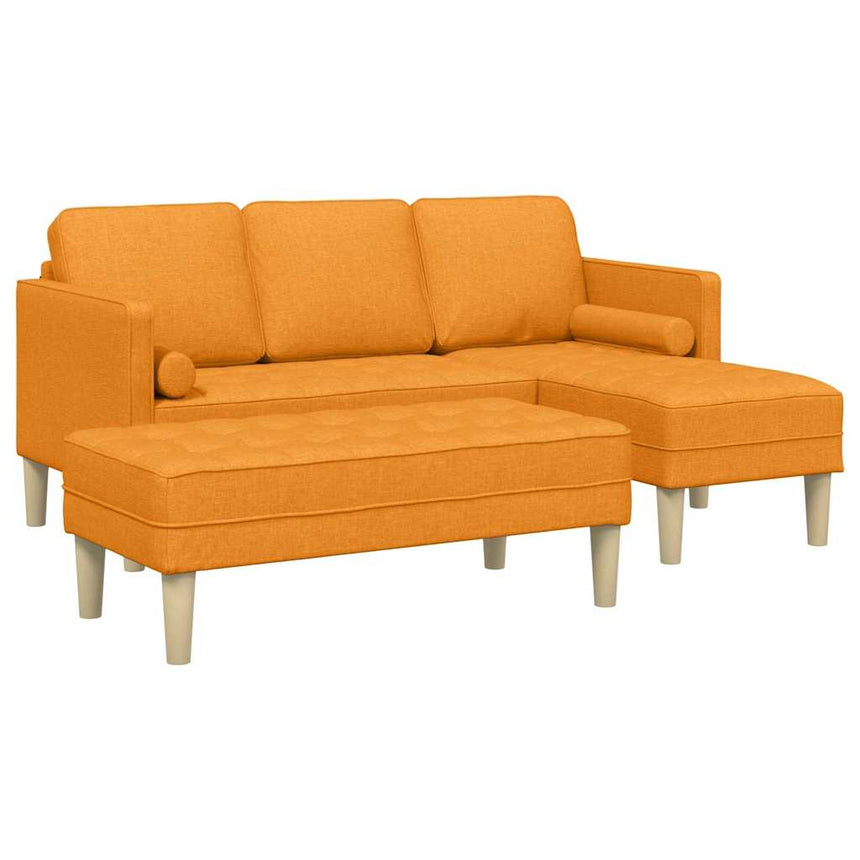 vidaXL Ensemble de Canapés avec coussin 2 pcs Jaune foncé Polyester