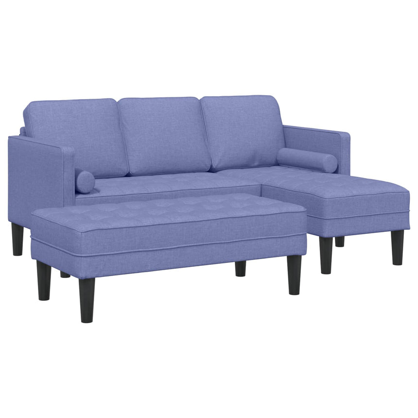 vidaXL Ensemble de Canapés avec coussin 2 pcs Bleu denim Polyester