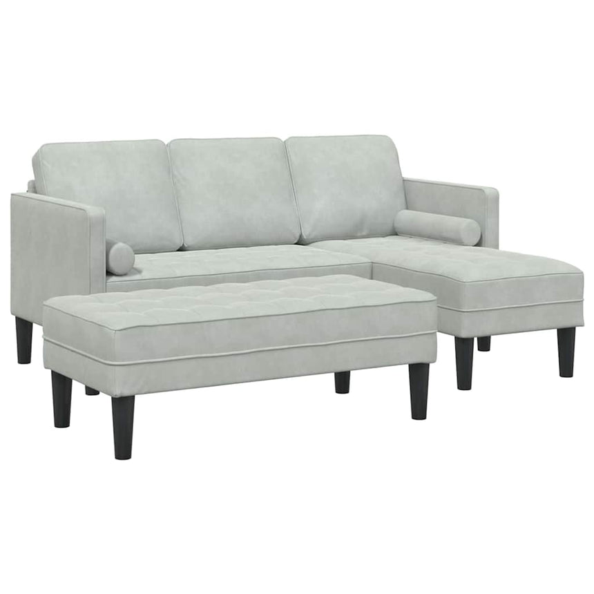 vidaXL Ensemble de Canapés avec coussin 2 pcs Gris clair Polyester