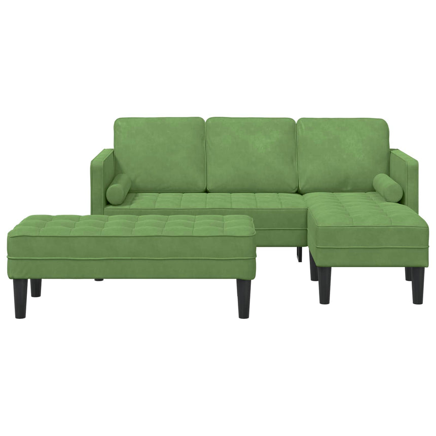 vidaXL Ensemble de Canapés avec coussin 2 pcs Vert clair Polyester