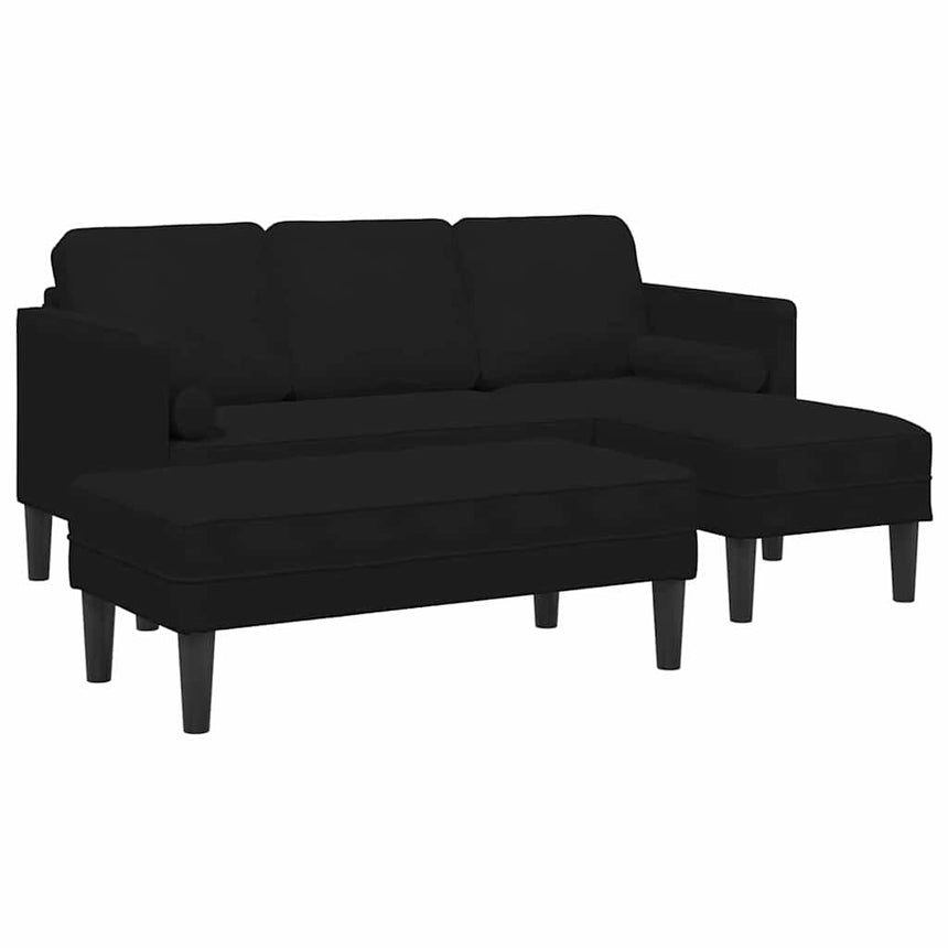 vidaXL Ensemble de Canapés avec coussin 2 pcs Noir Polyester