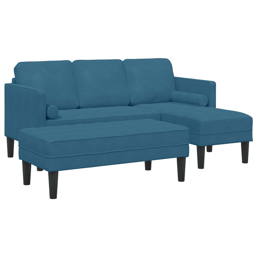 vidaXL Ensemble de Canapés avec coussin 2 pcs Bleu Polyester