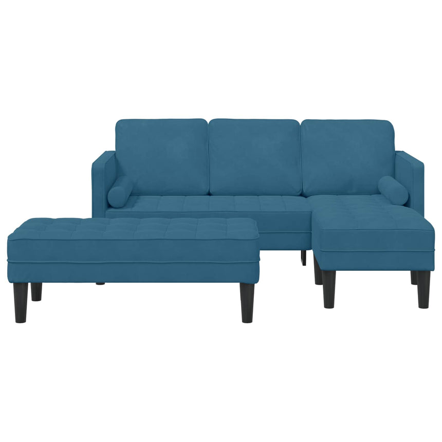 vidaXL Ensemble de Canapés avec coussin 2 pcs Bleu Polyester