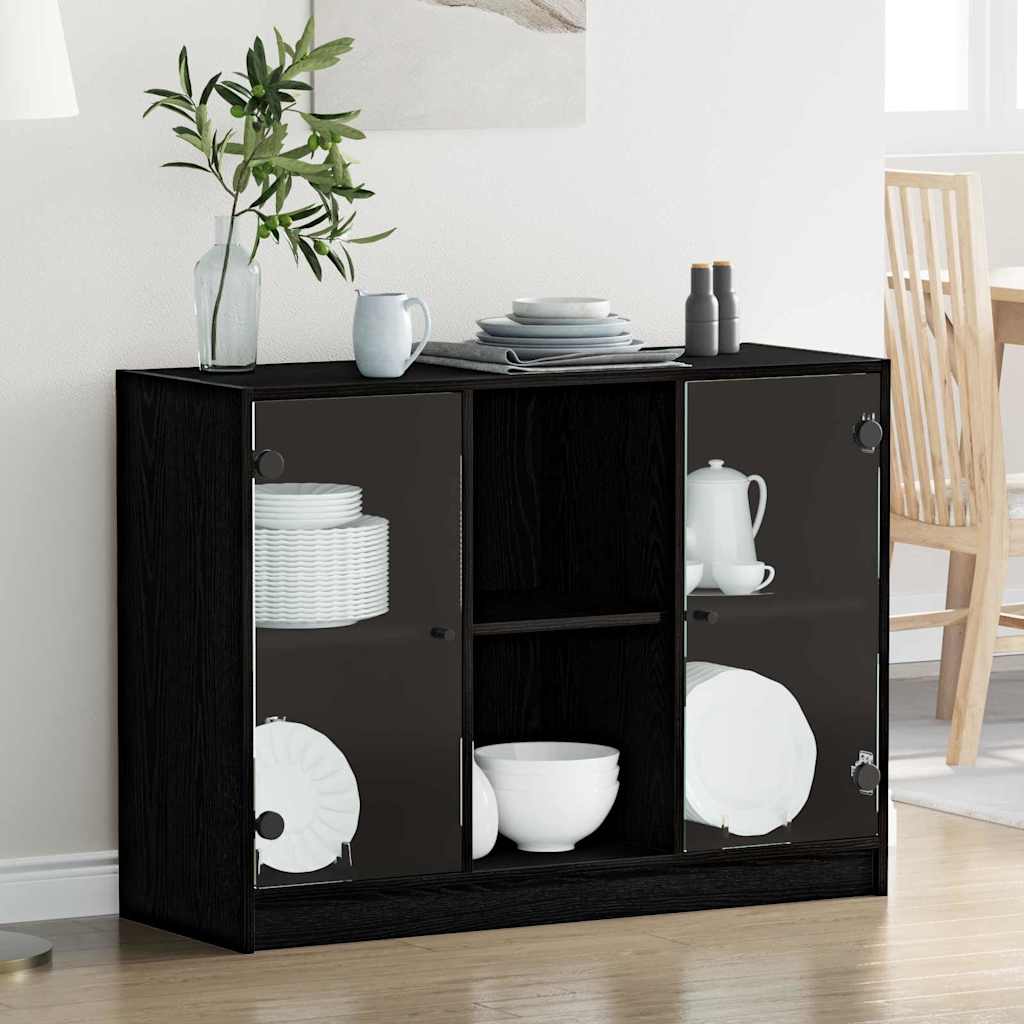 vidaXL Buffet Chêne noir 100 x 37 x 75.5 cm