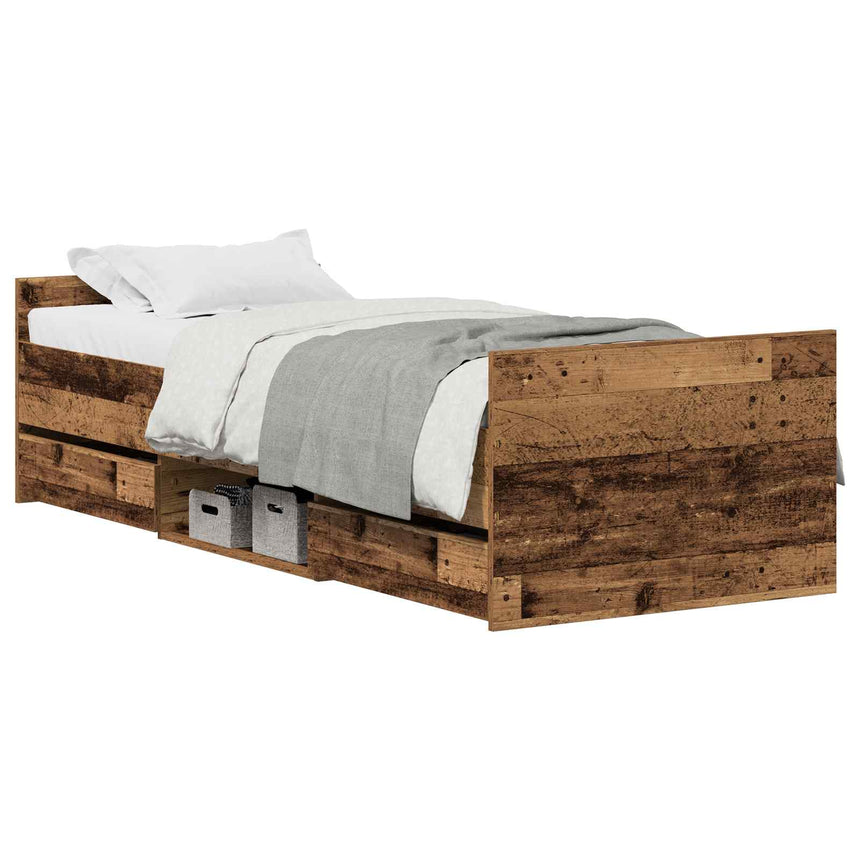 vidaXL Cadre de lit Bois Ancien 193 x 78 x 50 cm Bois d'ingénierie
