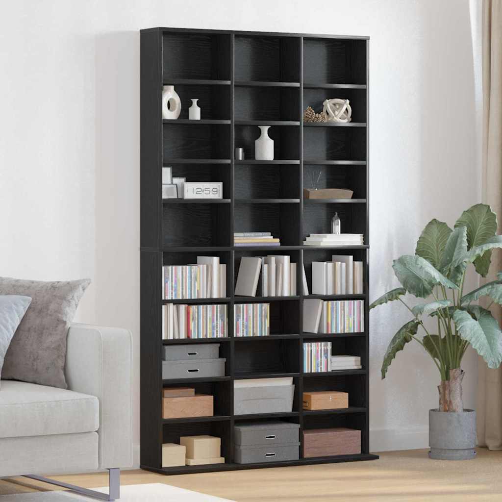 vidaXL Meuble CD Chêne noir 101 x 23 x 177,5 cm Bois d'ingénierie