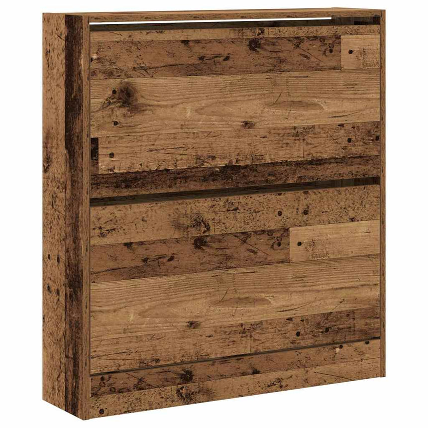 Schoenenkast Met Plank Oudhout Bewerkt Hout