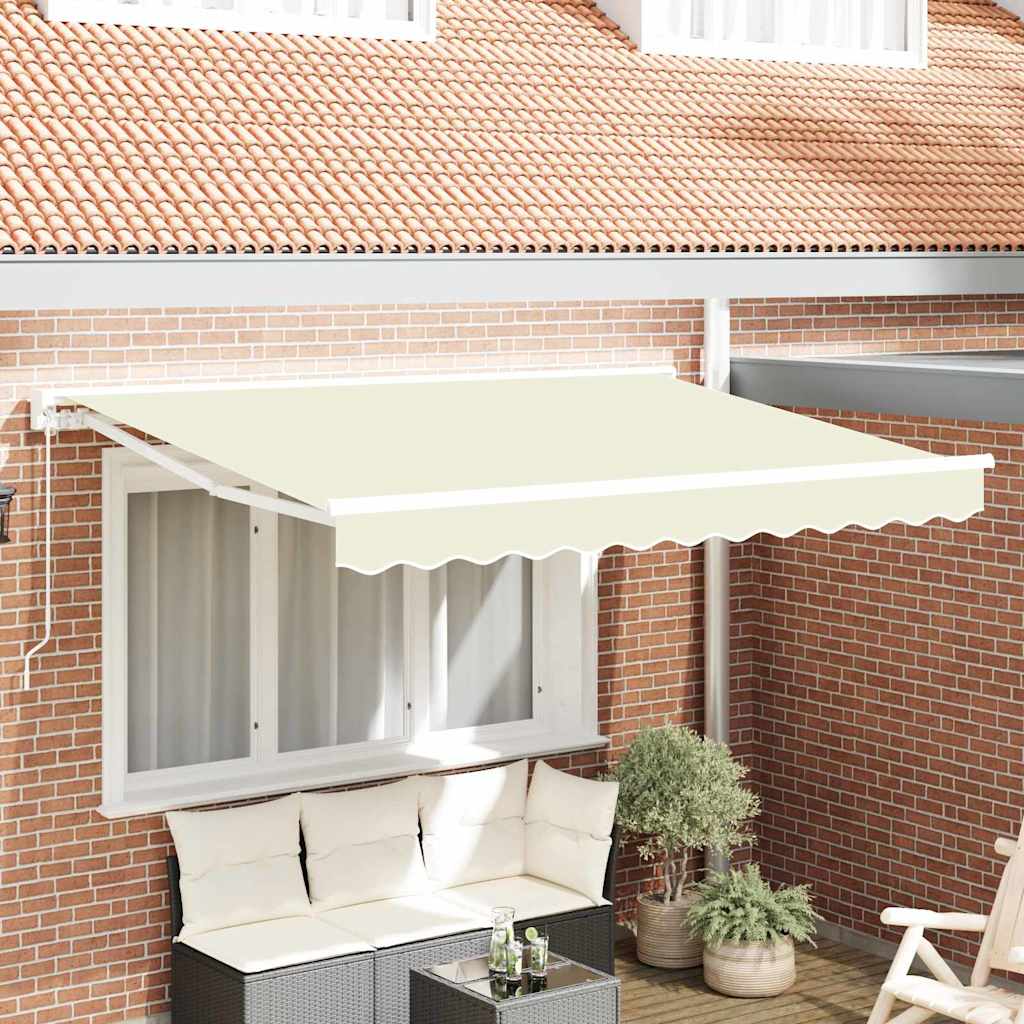 Zonnescherm Frame Crème 250 X 200 Cm Polyester Met Pu-Coating Crèmekleurig (Wit Frame)